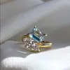 Anillo Fresco y Exquisito con un Diseño Único, Anillo de Diseño Sanador Azul, Accesorio de Moda Clásico Versátil de Gama Alta, Lujo Ligero