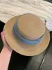 Sombrero Plano Francés del Mismo Estilo de Tengjie para Mujer, Moda Primavera y Verano, Sensación de Alta Gama, Sombrero Plano para Circunferencia de Cabeza Grande, Sombrero de Paja para Vacaciones en la Playa