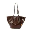 Bolso de Mano Retro de Cuero con Cera de Aceite de Nicho Bolso de Gran Capacidad para Mujer 2026 Nuevo Otoño Tacto de Alta Gama Bolso de Hombro Único para Viajes