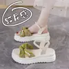 Sandalias Elásticas de Suela Gruesa para Mujer, Estilo Nuevo Verano 2025, Ligeras y Versátiles, Adecuadas para el Trabajo Diario y para Usar con Vestidos, Zapatos de Playa