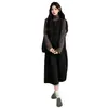 Ropa de maternidad otoño e invierno nuevo conjunto de dos piezas capa base a rayas + vestido chaleco cuello alto suelto que cubre el abdomen delgado prenda exterior