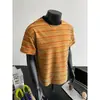 Camiseta de Manga Corta Rayada Rosa Nueva de Verano 2026 para Hombre, Talla Grande, Marca Trendy Ins, Camiseta para Hombre Estilo Americano