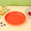 Plato Redondo de Paja de Trigo Plato de Frutas de Plástico para el Hogar Plato de Fibra para Snacks de Verduras Cena