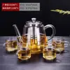 Juego de Tetera de Vidrio al por Mayor para el Hogar Resistente a Altas Temperaturas Engrosado Gran Capacidad Juego de Té Hervidor de Agua Filtro Tetera para Infusión