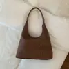 Bolso Retro de Gran Capacidad para Desplazamiento para Mujer 2025 Nueva Moda Simple Patrón Tejido Bolso de Hombro Bolso Tote Relajado