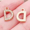 Colgantes de Letra P del Alfabeto Inglés en Oro de 26 Quilates con Diamantes, Dijes Mayúsculos en Inglés, Collares Pendientes DIY, Accesorios de Joyería Transfronterizos