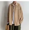 Camisa casual holgada de manga larga para hombre, comercio exterior transfronterizo del sudeste asiático, otoño, camisa versátil de color liso estilo Hong Kong para pareja