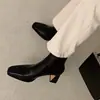 Botas de mujer estilo Melard, nueva colección otoño/invierno 2026, de tacón grueso de moda, puntera cuadrada estilo coreano, elásticas, botas ajustadas, botines de tacón alto