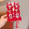 Grampos de Cabelo Infantis Meninas Pequenas Flor Fofa Laço Adorno de Cabeça Meninas Grampos de Cabelo Acessórios de Cabelo Festivos de Ano Novo para Mulheres