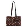 Bolsa de Ombro Poá Retrô Moda Personalidade Bolsa de Mão Simples Estilo Suave Grande Capacidade Diária Casual Bolsa de Ombro Feminina