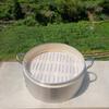 Vaporera de bambú para el hogar vaporera de bambú cubierta de aleación de aluminio vaporera de bambú de 2 capas vaporera de acero inoxidable vaporera