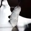 Colgantes de Buda y Guanyin de Calcedonia Blanca Natural de Alta Calidad, Colgantes de Jade de Haba de la Fortuna y Candado de Deseos de Ágata para Transmisiones en Vivo