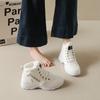Tamanho Grande Transfronteiriço Inverno Forrado com Lã Pai Esportivo Feminino 2025 Novo Tendência Ins Sapatos Estudante Cano Alto Sapatos de Algodão Quente W2557