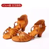 Sapatos de dança latina para adultos, pretos, salto baixo redondo, sola de couro, atacado profissional de sapatos de dança latina para adultos