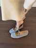 Sapatos Mary Jane Retro Franceses com Laço para Mulheres 2025 Novos Sapatos de Ballet Planos com Uma Tira Única e Boca Rasa