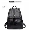 Mochila Feminina Couro Macio Estilo Coreano Decoração de Franja Mochila Grande Capacidade Mochila Escolar para Estudante Em Estoque Atacado