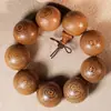 Pulsera de Madera de Ala de Pollo Madera Maciza 30mm Tamaño Grande Colgante de Mano para Coche Cuentas de Oración Budista Pulsera de Madera Joyería de Madera