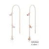 Pendientes para Mujer Europeos y Americanos de Amazon, Pendientes Largos y Delgados con Colgante, Pendientes de Aro a la Moda con Colgante de Circonita y Perla para Mujer