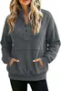 Outono Inverno 2026 Europeu e Americano Amazon Transfronteiriço Cor Sólida Bolso Manga Longa Botão Moda Estilo de Rua Moletom Feminino