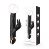 Vibrador Telescópico de Silicone Simulação Masculina Feminina Masturbação Interna Vibrador Brinquedo Sexual