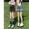 Estilo Americano Chica Sexy Short de Mezclilla Culottes para Mujer Verano 2024 Nuevo Diseño Sentido Cintura Alta Ajustado A-line Pantalones Calientes Modernos