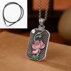 Plata pura S999 moda nacional esmalte Loto tarjeta colgante no importa artesanía cloisonné colgante retro collar largo