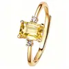 Anillo de Plata de Ley S925 con Piedra Natural de Color para Mujer, Amatista Amarilla, Topacio, Granate, Cubo de Azúcar, Simple Live Nuevo Venta al por Mayor