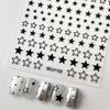 Pegatinas para Uñas con Diseño de Estrella Calada de Color Sólido Estilo Dulce y Fresco Ins Estrella de Cinco Puntas Asimétrica Dorada y Plateada Pegatinas Planas para Uñas