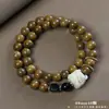 Pulsera de Sandalo Verde Argentino de 8mm con Doble Bucle para Hombres y Mujeres, Cuentas Budistas de Sandalo, Cuentas de Oración, Artículo Cultural, Regalo al por Mayor