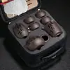 Conjunto de Chá Presente Conjunto de Chá Portátil para Viagem Zisha Vidro Copo Rápido Copo de Justiça Uma Panela Seis Copos Separação de Água e Chá Conjunto Completo