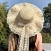 Sombrero de Sol de Ala Ancha con Lazo de Encaje para Mujer, Nuevo Estilo de Verano, Sombrero de Protección Solar, Sombrero de Playa para Vacaciones en la Playa