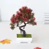 Simulação de fábrica 15 malha ninho de pássaro grama flor artificial bonsai planta casa interior decoração de grama para peixe dourado ornamentos de plantas verdes