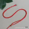 Cuerda para Collar DIY Colgante de Perla Roja tipo Cúpula Cordón Nudo de Seda Dorado Perla Roja tipo Cúpula Cadena para Suéter Cordón Cuerda Tejida a Mano