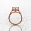 Explotaciones transfronterizas anillo clásico de diamante de cuatro garras oro rosa circonita regalo de San Valentín accesorios r7358