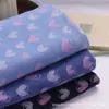 Tela de Mezclilla Jacquard Lavada de Colores en Forma de Corazón para Ropa, Chaquetas, Jeans, Bolsos y Ropa para Mascotas, Estilo Grueso