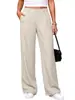 Pantalones anchos de otoño para mujer transfronterizos europeos y americanos, ropa casual de negocios, pantalones casuales, pantalones largos de moda de cintura alta para ir al trabajo, hechos de tela Lyocell