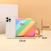 2025 nuevo bolso de hombro cruzado para mujer estilo pintura al óleo arcoíris moda bolso cuadrado pequeño comercio exterior una generación de pelo