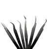 Pinça com Padrão de Fibra Jateada Prateada, Ferramentas de Beleza de Alta Qualidade e Alta Densidade, Pinça para Cílios com Padrão de Diamante para Maquiagem