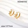 Set de Aretes Geométricos Corazón de Amor Mariposa Chapado en Oro de 18 Quilates Más Vendido Transfronterizo Pinzas para Orejas Clásicas de Acero de Titanio de Lujo Ligero para Mujeres