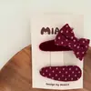 Nuevo par de pinzas BB de gota de agua infantiles con lazo de puntos florales rojos pinza para pelo de bebé pinza para flequillo