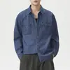 Primavera 2026 Nuevo Estilo Retro Americano Lavado Mezclilla Manga Larga Chaqueta Camisa para Hombre Holgada Casual Camisa Camisa
