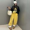 Terno de veludo para meninas outono e inverno 2024 novo estilo ocidental infantil conjunto de duas peças de moletom casual coreano para meninas inverno