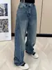 Pantalones vaqueros vintage americanos de talla grande para mujer, primavera y otoño, nuevos, holgados, de cintura alta, adelgazantes, con pierna recta y pierna ancha