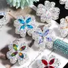 Novo Diamante Triturado Resistente Trevo de Quatro Folhas Usável Furo Reto DIY Contas Soltas Corrente de Celular Chaveiro Corrente de Bolsa Acessórios de Joia