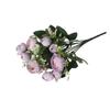 Brocotes de Rosa de Té Artificiales, Flores Falsas, Rosas de Seda de Mano, Ramos de Flores Artificiales de Alta Calidad para Mesas de Comedor
