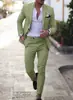 Chaqueta de traje cruzada de un solo botón personalizada para comercio exterior transfronterizo para hombres, conjunto de traje casual ajustado para hombres