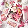 Conjunto de Enfeites de Árvore de Natal de Madeira Rosa Antigo - Charme Decorativo Pendurado para o Natal