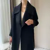 100% Lã Pura Verão 2025 Regular Manga Longa Cor Pura Cadarço Lã Total Estilo Audi Fashionável e Versátil