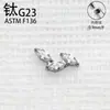 Brinco Stud de Titânio G23 Três Olhos Folha Zircônia f136 Liga de Titânio 0.9 Rosca Stud para Cartilagem da Orelha Stud para Lábio Joia para Piercing