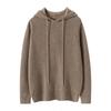Moletom de Malha com Capuz 100% Caxemira Pura Feminino Outono e Inverno Novo Suéter de Puxar Solto Blusa Casual